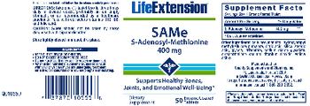 Life Extension SAMe S-Adenosyl-Methionine 400 mg - supplement