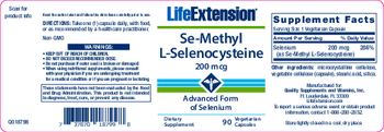 Life Extension Se-Methyl L-Selenocysteine 200 mcg - supplement