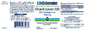 Life Extension Shark Liver Oil 1000 mg - supplement