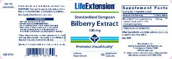 Life Extension Standardized European Bilberry Extract 100 mg - supplement