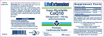 Life Extension Super-Absorbable CoQ10 (Ubiquinon) 100 mg With D-Limonene - supplement