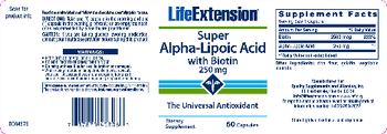 Life Extension Super Alpha-Lipoic Acid With Biotin 250 mg - supplement