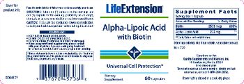 Life Extension Super Alpha-Lipoic Acid With Biotin - supplement