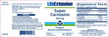 Life Extension Super Carnosine 500 mg - supplement
