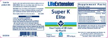 Life Extension Super K Elite - supplement