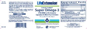 Life Extension Super Omega-3 EPA/DHA With Sesame Lignans & Olive Fruit Extract - supplement