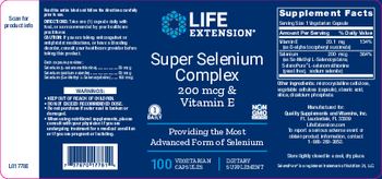 Life Extension Super Selenium Complex 200 mcg & Vitamin E - supplement