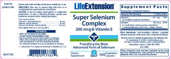 Life Extension Super Selenium Complex 200 mcg & Vitamin E - supplement