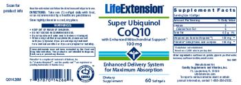 Life Extension Super Ubiquinol CoQ10 With Enhanced Mitochondrial Support 100 mg - supplement