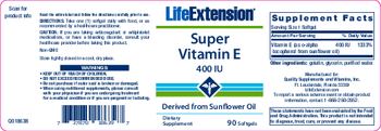Life Extension Super Vitamin E 400 IU - supplement