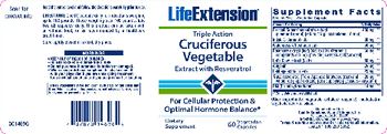 Life Extension Triple Action Cruciferous Vegetable Extract With Resveratrol - supplement