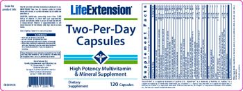 Life Extension Two-Per-Day Capsules - supplement
