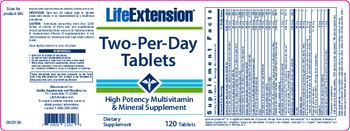 Life Extension Two-Per-Day Tablets - supplement