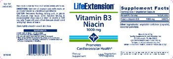 Life Extension Vitamin B3 Niacin 1000 mg - supplement
