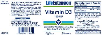 Life Extension Vitamin D3 1000 IU - supplement