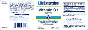 Life Extension Vitamin D3 1000 IU - supplement