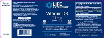 Life Extension Vitamin D3 175 mcg (7,000 IU) - supplement