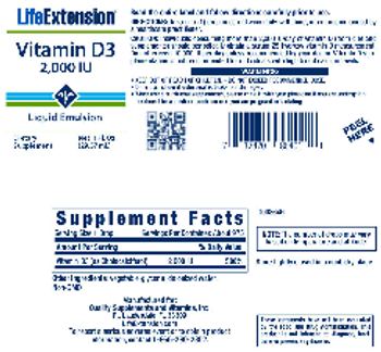 Life Extension Vitamin D3 2,000 IU - supplement