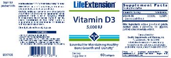 Life Extension Vitamin D3 5,000 IU - supplement