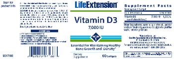 Life Extension Vitamin D3 7,000 IU - supplement