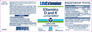 Life Extension Vitamins D and K with Sea Iodine - supplement