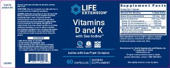 Life Extension Vitamins D and K with Sea-lodine - supplement