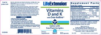 Life Extension Vitamins D and K with Sea-lodine - supplement