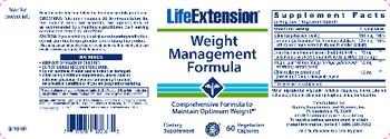 Life Extension Weight Management Formula - supplement