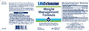 Life Extension Weight Management Formula - supplement