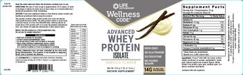 Life Extension Wellness Code Advanced Whey Protein Isolate Vanilla Flavor - supplement