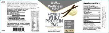 Life Extension Wellness Code Advanced Whey Protein Isolate Vanilla Flavor - supplement