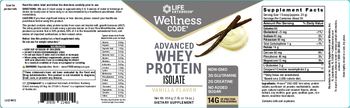 Life Extension Wellness Code Advanced Whey Protein Isolate Vanilla Flavor - supplement