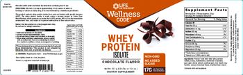 Life Extension Wellness Code Whey Protein Isolate Chocolate Flavor - supplement