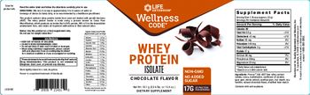 Life Extension Wellness Code Whey Protein Isolate Chocolate Flavor - supplement