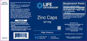 Life Extension Zinc Caps 50 mg - supplement