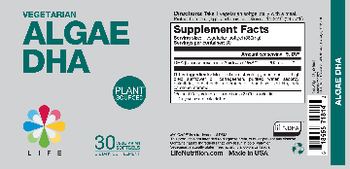 Life Vegetarian Algae DHA - supplement