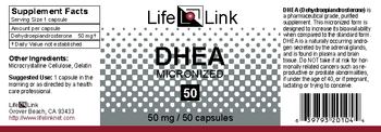 LifeLink DHEA Micronized 50 - 