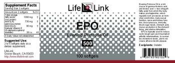 LifeLink EPO Evening Primrose Oil 500 - 