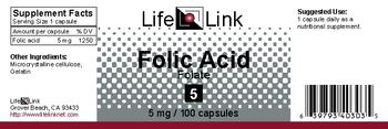 LifeLink Folic Acid Folate 5 - 