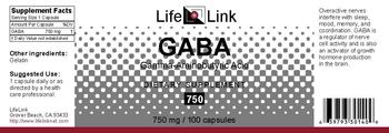 LifeLink GABA Gamma-Aminobutyric Acid 750 - supplement