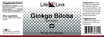 LifeLink Ginkgo Biloba Extract 60 - 