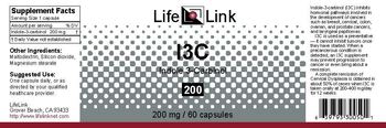 LifeLink I3C Indole 3-Carbinol 200 - 