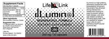 LifeLink ilLuminol Reservatrol Formula 250 - supplement