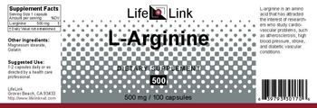 LifeLink L-Arginine 500 - supplement