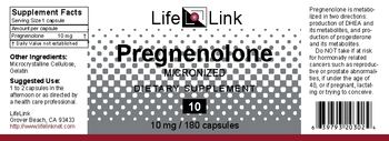 LifeLink Pregnenolone 10 mg - supplement