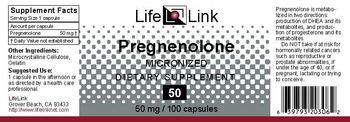 LifeLink Pregnenolone 50 mg - supplement