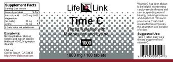 LifeLink Time C Timed Release With Magnesium And Lysine 1000 - 
