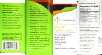 LifeSeasons Clari-T Cognitive Support - supplement