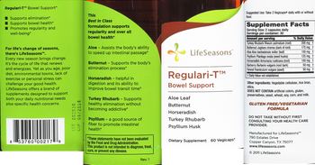 LifeSeasons Regulari-T Bowel Support - supplement