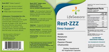 LifeSeasons Rest-ZZZ Sleep Support - supplement